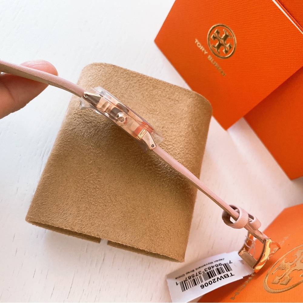 Tory Burch Women's Gigi Blush Pink Leather Strap Watch 28mm - Picture 4 of 6